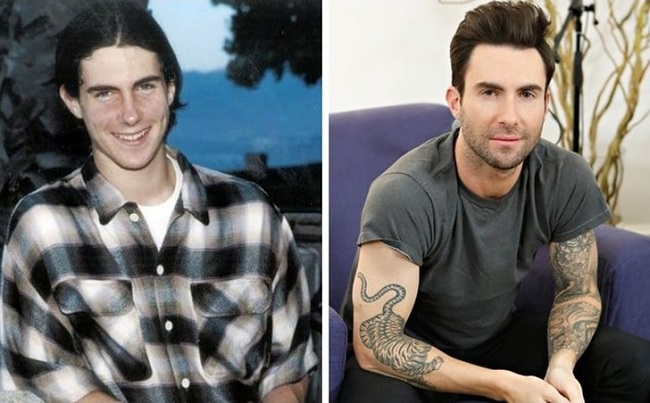 Adam Levine before after fame