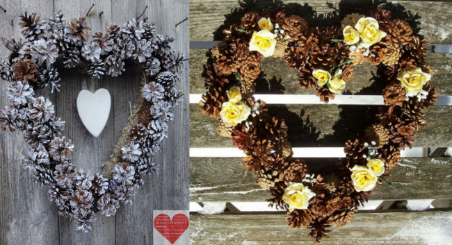 Pine Cone Heart Wreath handcraft