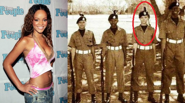 Rihanna as an army cadet