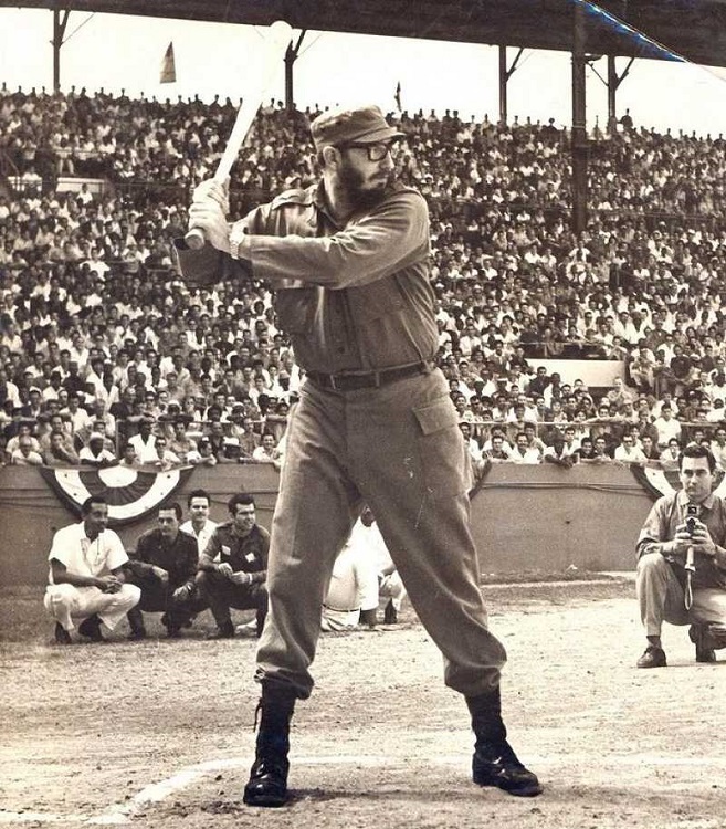 Fidel Castro playing baseball