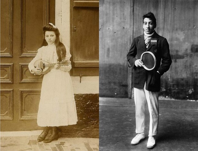 French Girl Playing Her Mandolin