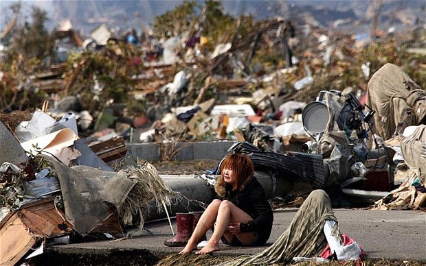 Girl devastated during Tsunami tragedy in Japan