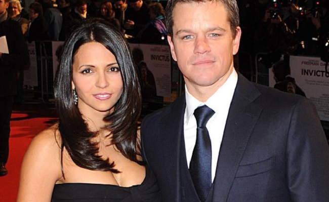 Matt Damon with wife