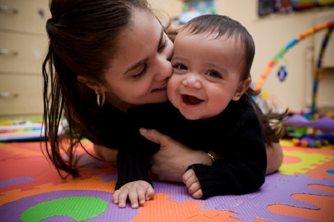 mommy playing with baby