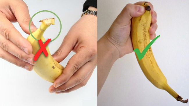 Peeling a banana