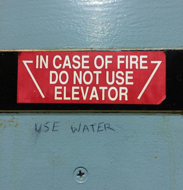 use the elevator in a fire