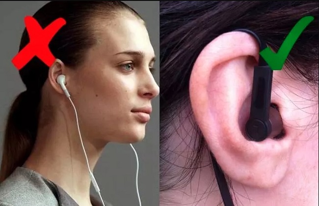 wearing earbuds