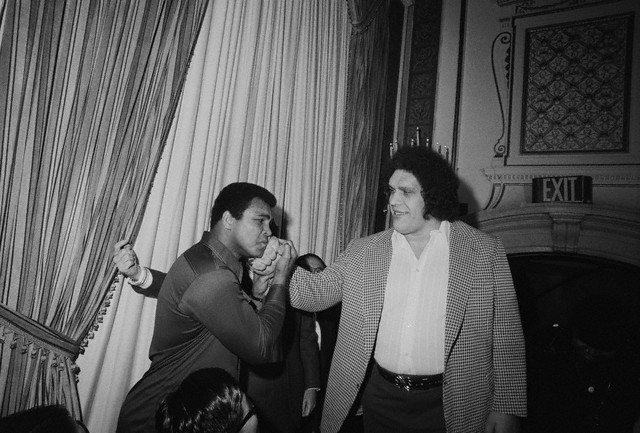 Andre the giant and Muhammad Ali