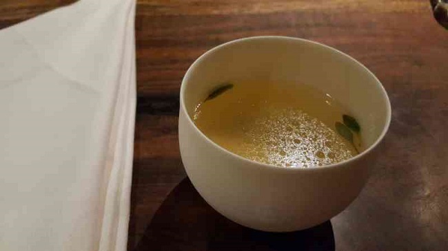 Antelope bone broth with sage