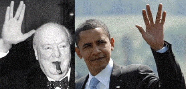 Barack Obama and Winston Churchill