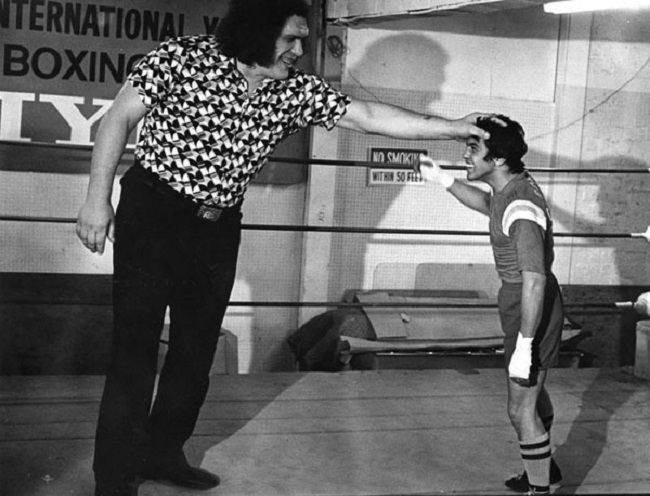 Boxer Bobby Chacon with Andre the giant The Princess Bride