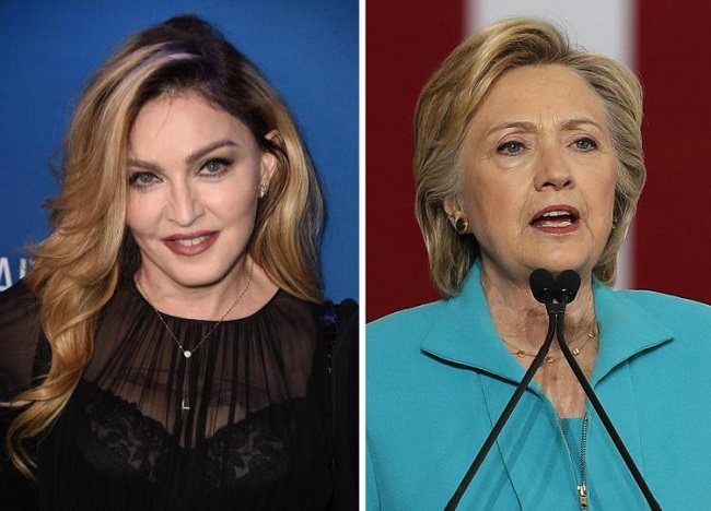 Hillary Clinton and Madonna