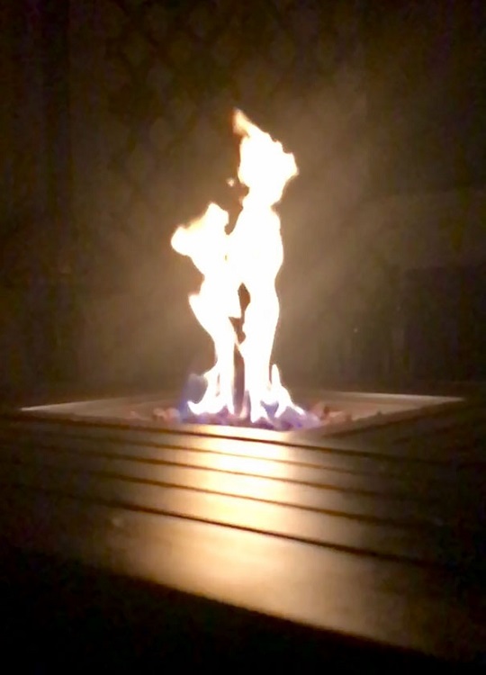 Peter Pan and Tinker bell in fire pit