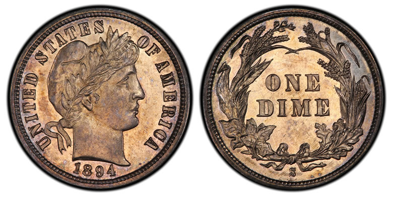 1894 Proof Barber Dime