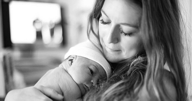 Alexa Vega with her baby