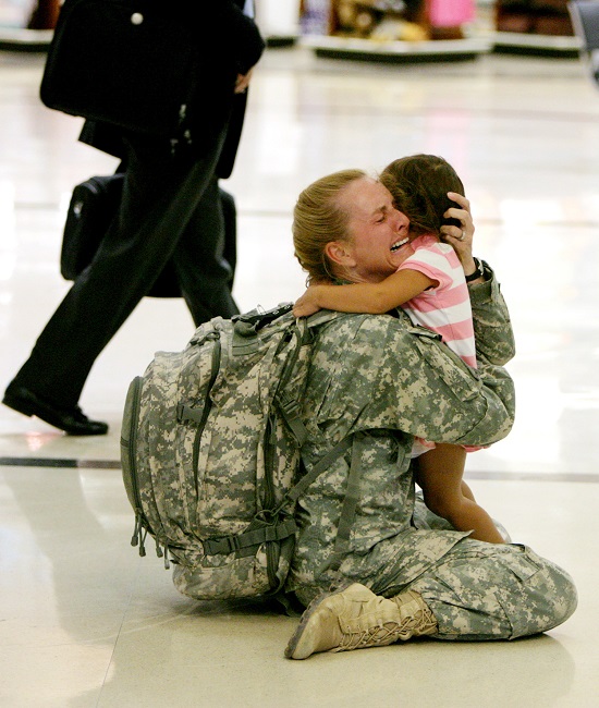 Army soldier united with daughter