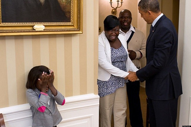 Barack Obama with Janiya Penny and Her Family