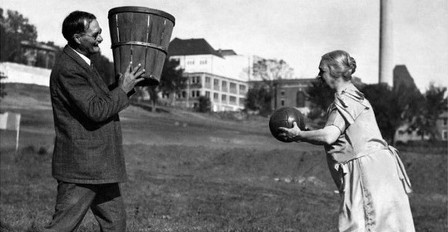 Couple playing basketball