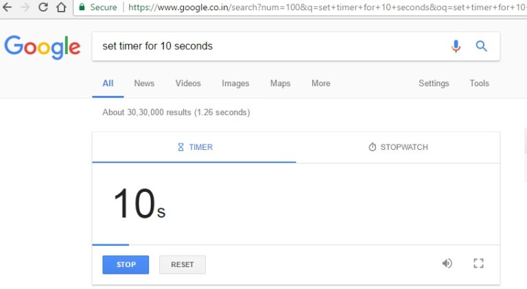 Google Set Timer