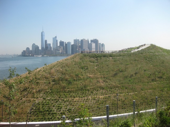 Manhattan beyond the hills.