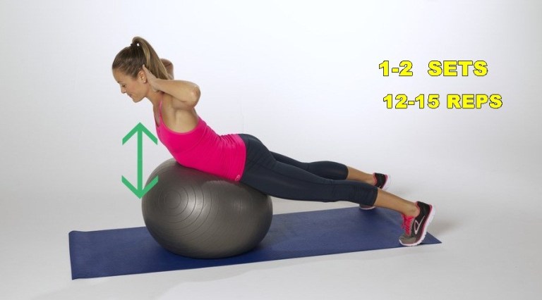 Stability ball upper back lift