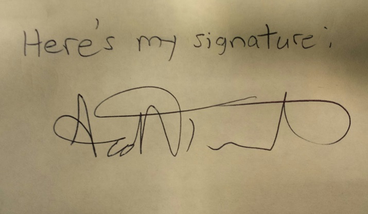 When signature is different than a handwriting