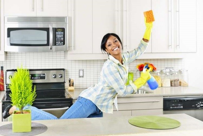 Working in the kitchen