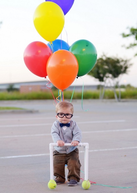 little boy with balloons