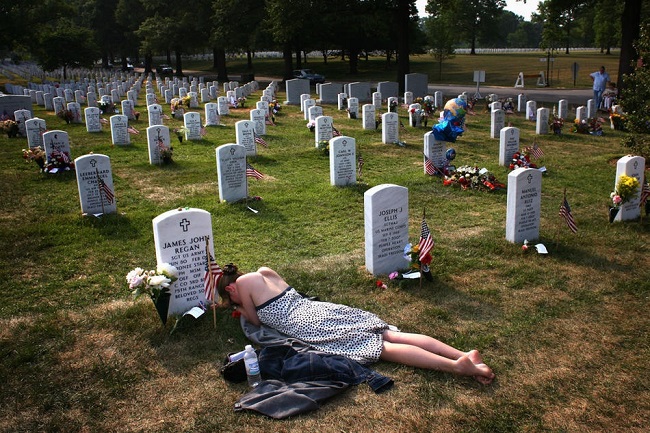 woman in graveyard