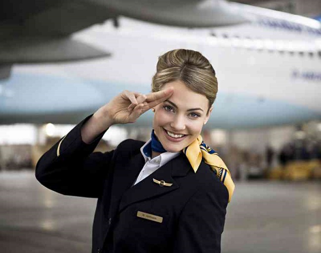 A flight attendant 