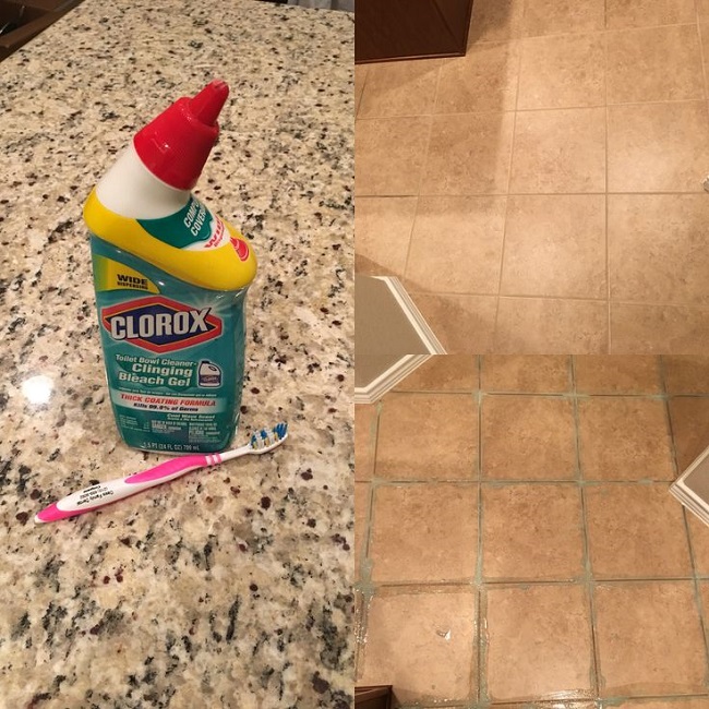 Cleaning caulk grooves between tiles