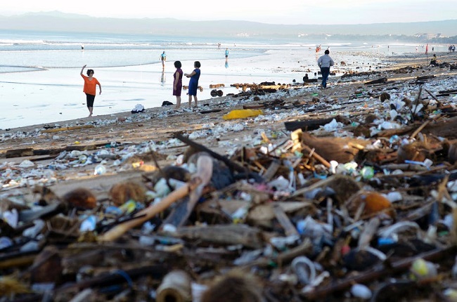 Trash on the beach