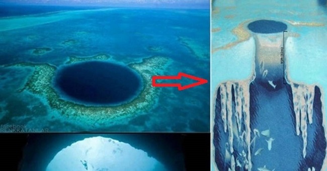 Underwater hole, Lighthouse Reef, Belize