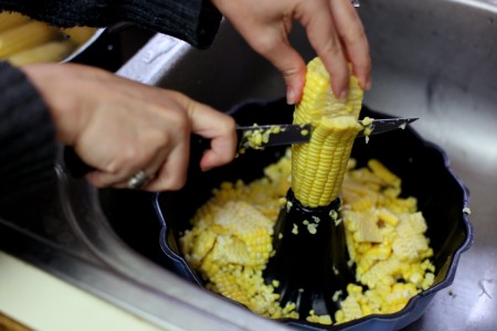 remove the corn kernels