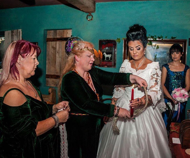 A shaman performed the ceremony