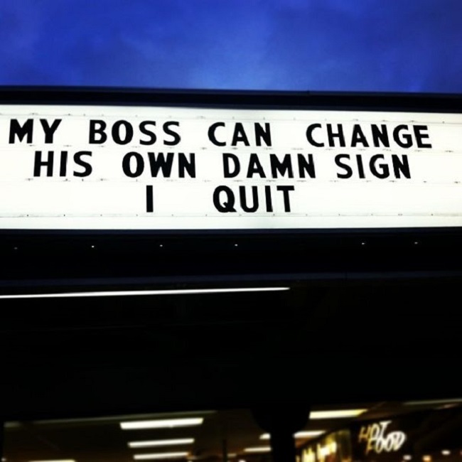 An employee quit his job at gas station