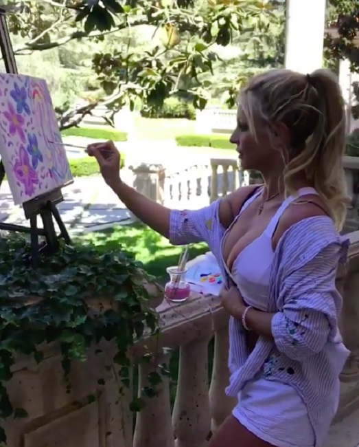 Britney decided to donate her canvases to charity auction