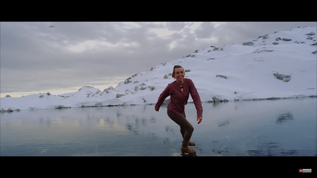 Elizabeth Putnam skating on lake