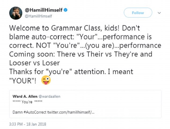 Hammil’s reply