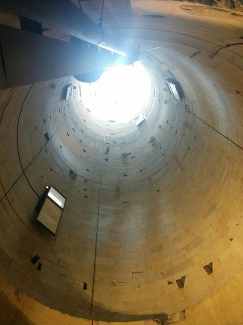 Inside the leaning tower of Pisa