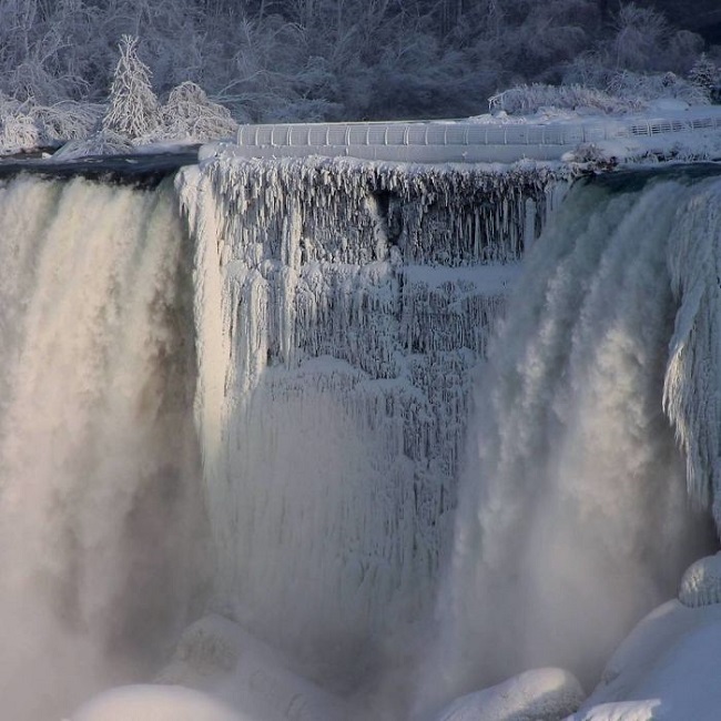 The picture of the Niagara Falls is taken from close