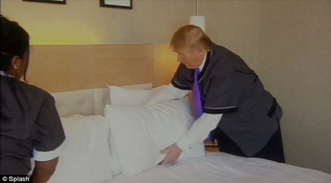 trump making bed