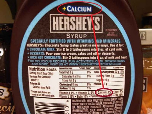 Calcium promoted in Hershey's