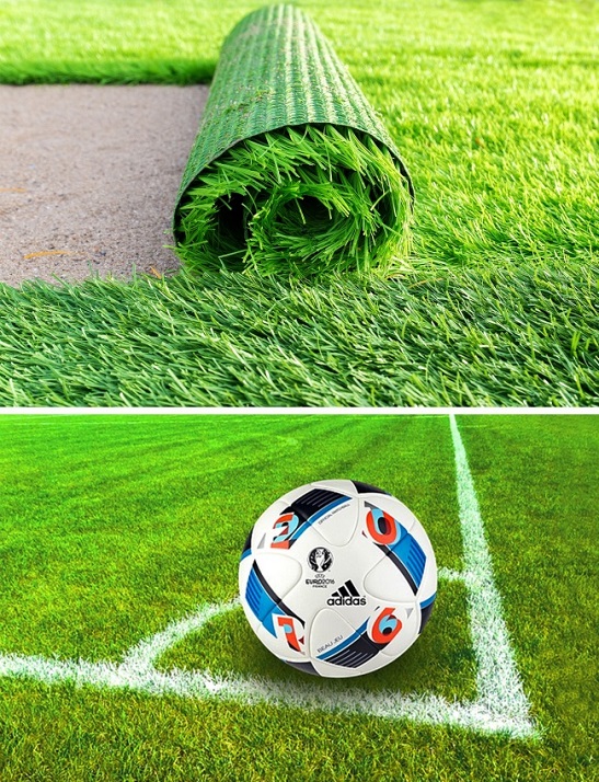 Soccer fields with artificial turf