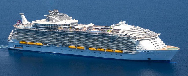 Symphony of the Seas is almost a quarter mile long