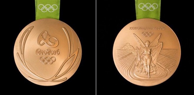 The Olympic gold medal is made of silver