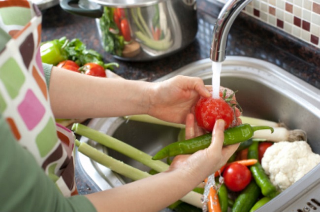 wash fruits and vegetables 