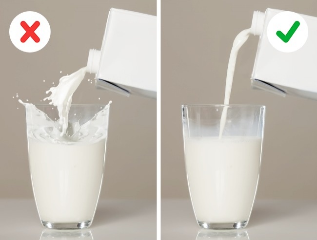 You may be pouring milk the wrong way