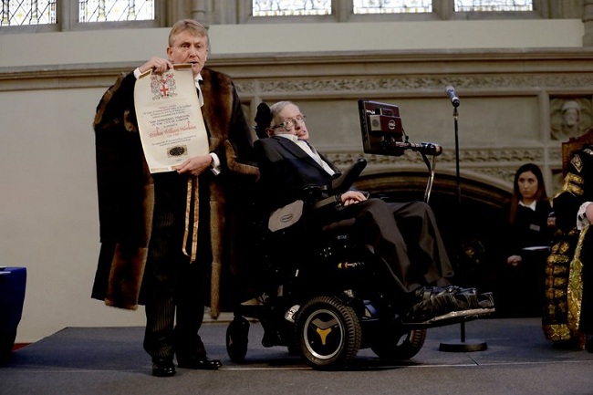 Hawking was diagnosed with Amyotrophic lateral Sclerosis