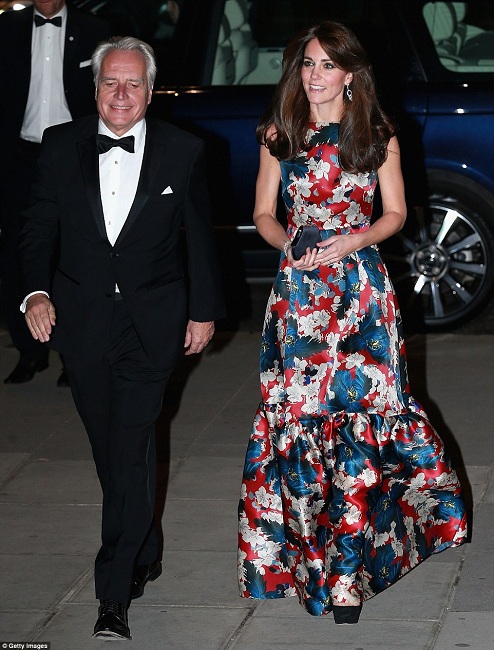 Kate chose a beautiful silk floral gown